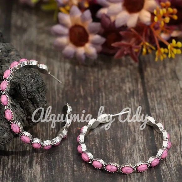 Alquimia by Ady Pink and Silver Earrings - Picture 1 of 2